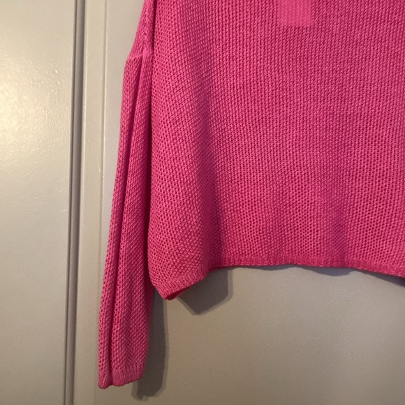 Easter Hot Pink Cuff Sleeve Cropped Sweater| Made in Italy| Sz Med - Picture 7 of 11